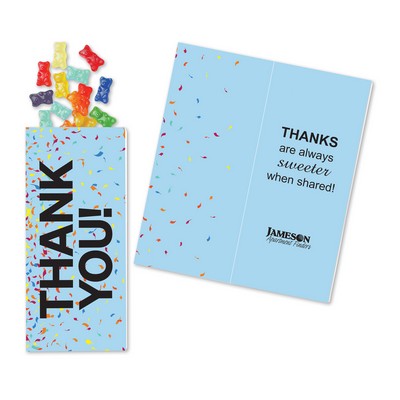 One Color Foil-Stamped Stock Gratitude Sweeter Cards with Albanese® Gummi Bears