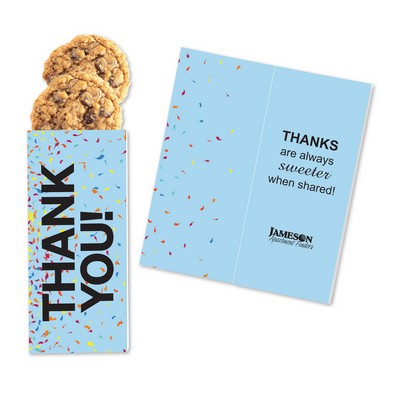 One Color Foil-Stamped Stock Gratitude Sweeter Cards with Oatmeal Raisin Cookies