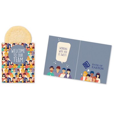 One Color Foil-Stamped Stock Welcoming Mini Sweeter Card with Single Sugar Cookie